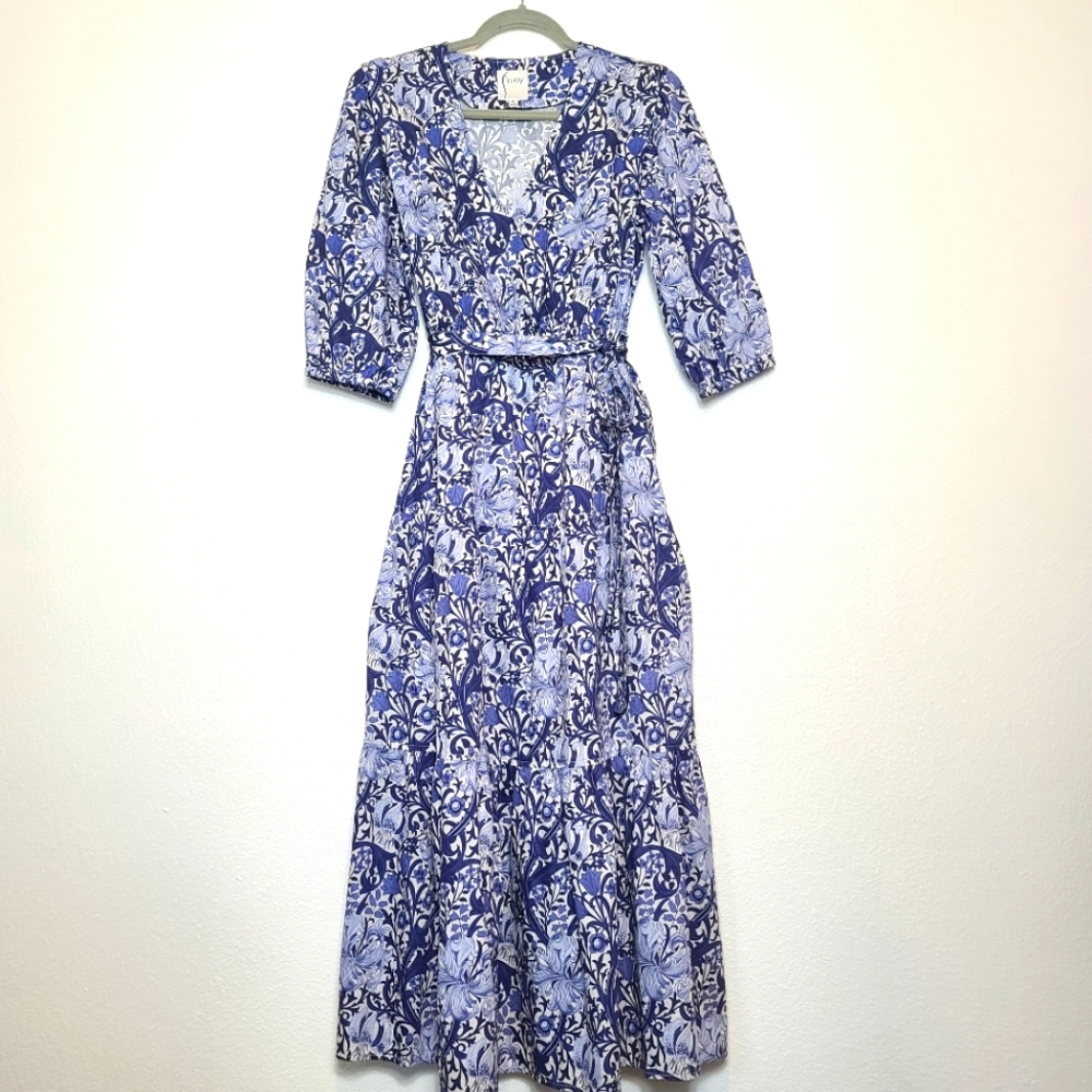 FINLEY Aerin Floral Maxi Dress In Blue Iris Size Small - Picture 4 of 11
